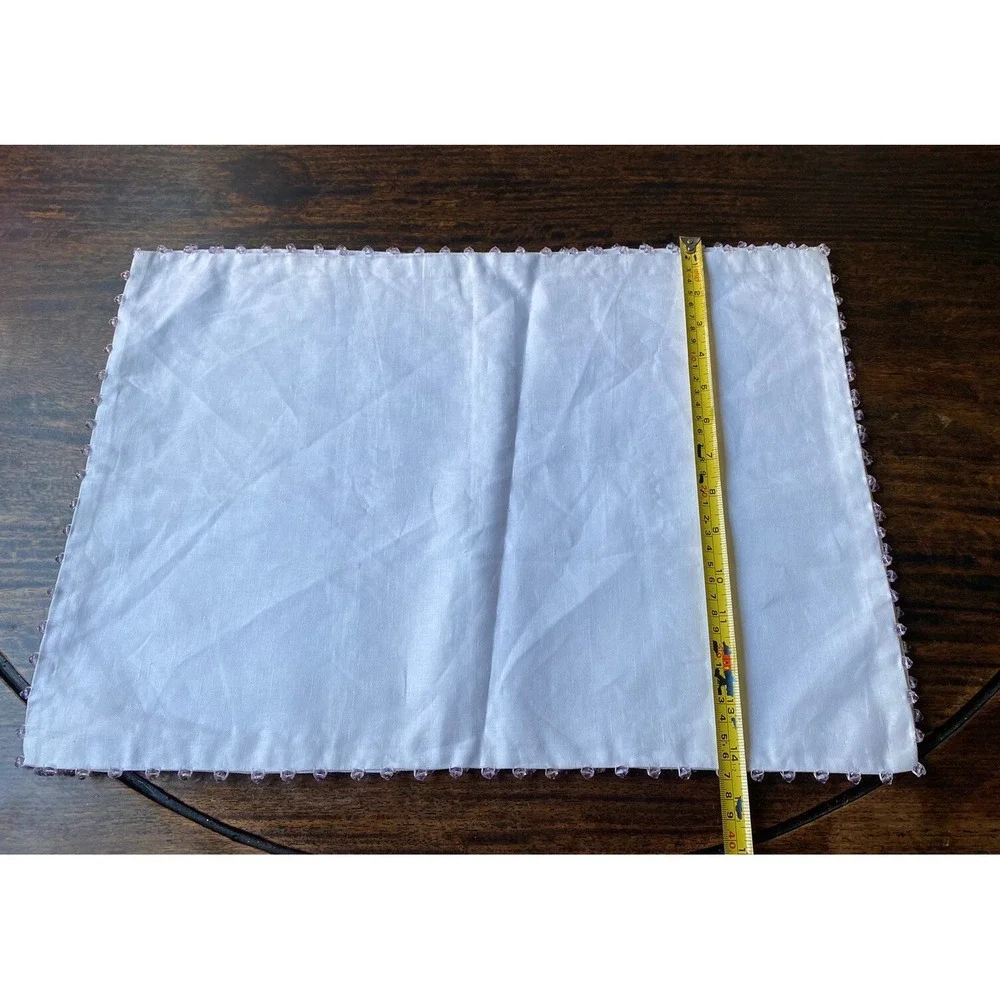 Pottery Barn 2 Placemats White Cotton Double Sided19